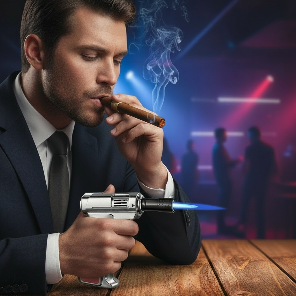 Gas Lighter Torch "Gun Metal Color" Pistol grip Handle