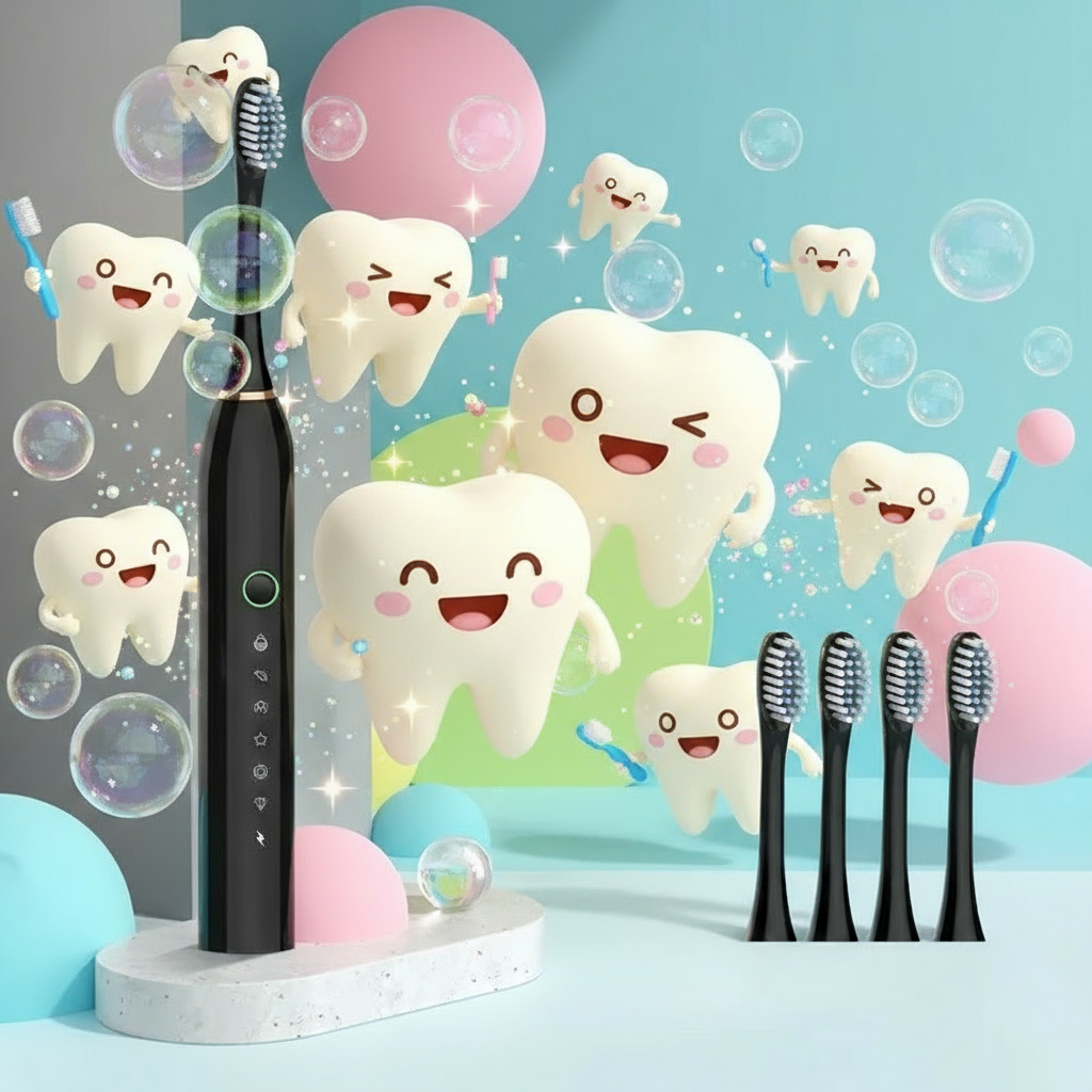 Sonic Electric Toothbrush, Black, Waterproof, Rechargeable