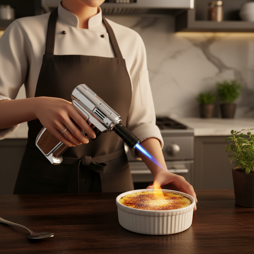 Gas Lighter Torch "Silver Metal Color" Pistol grip Handle