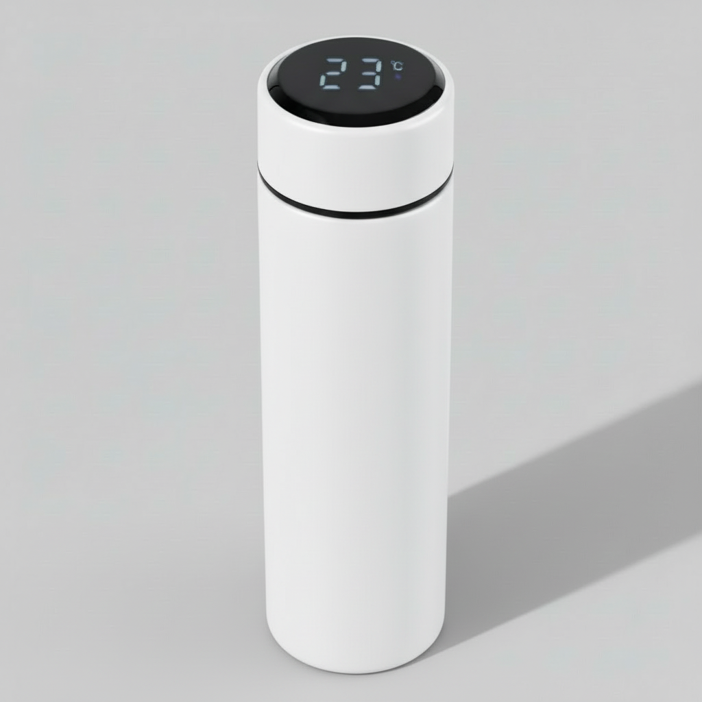 Vacuum Insulated Smart Thermos, Digital LED Temperature Display, Stainless Steel, 17 Oz (500ml)