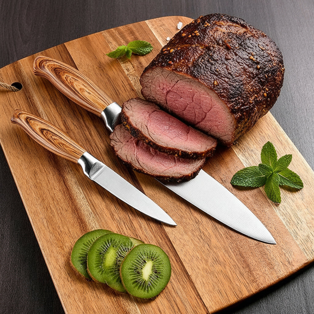 Kitchen Knives Set, Stainless Steel, 8pcs set, including Block and Sharpener