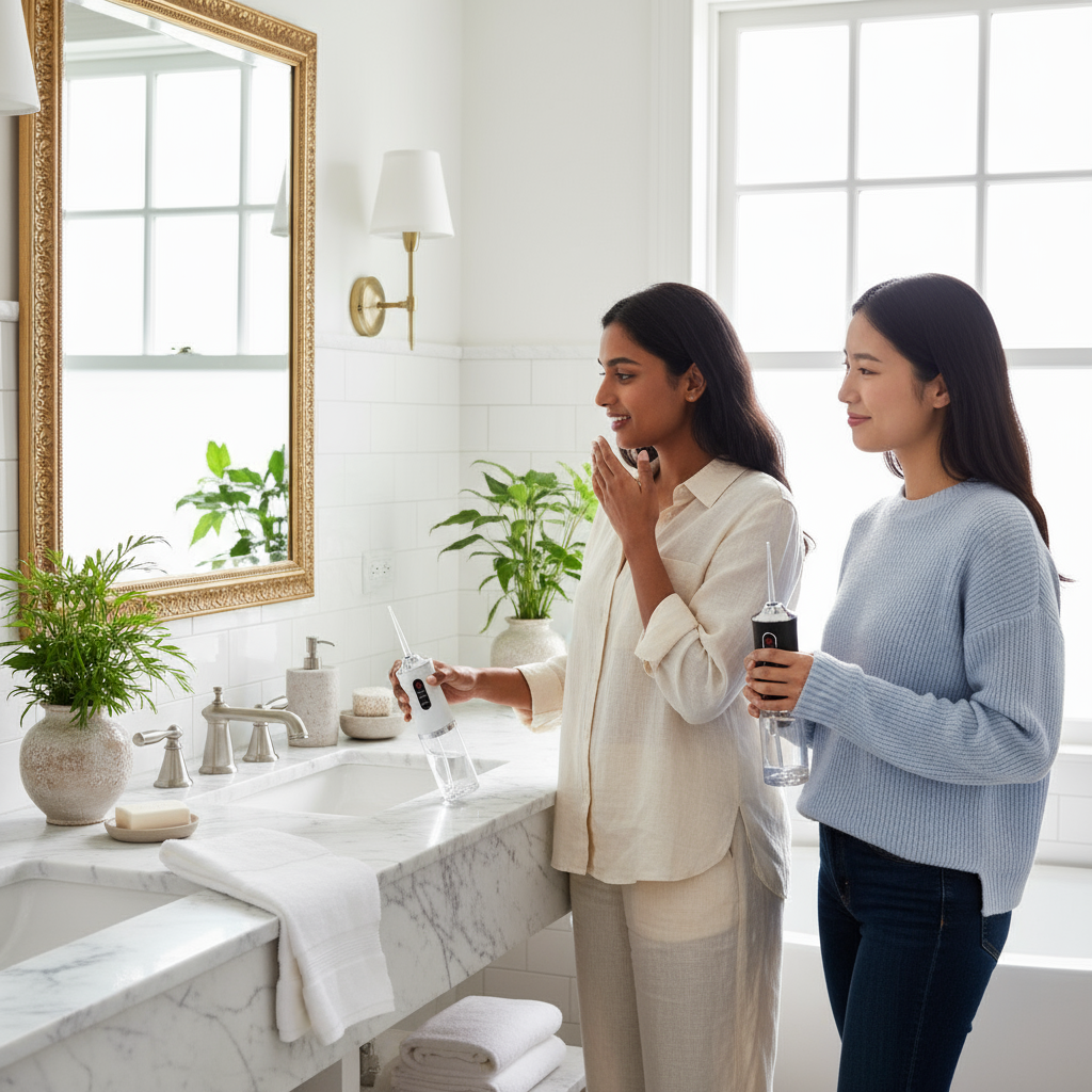 Electric Oral Irrigator, White, Rechargeable