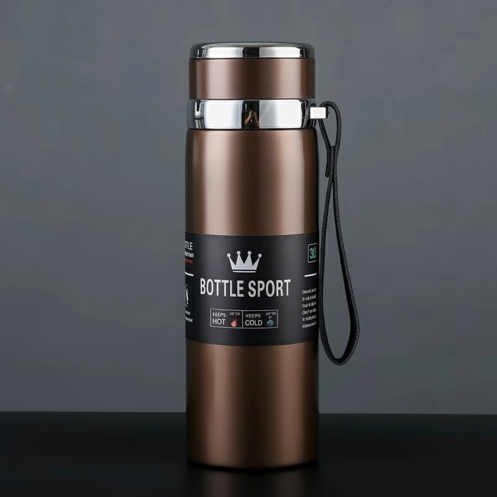 Vacuum Insulated Thermos, Double-wall Stainless Steel, 34 Oz