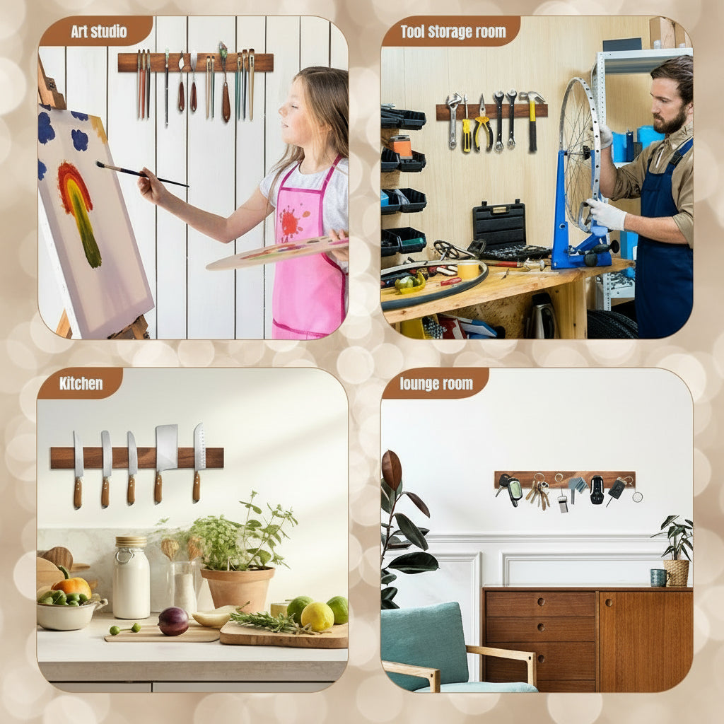 Magnetic Knife Holder, Acacia Hardwood, 16"