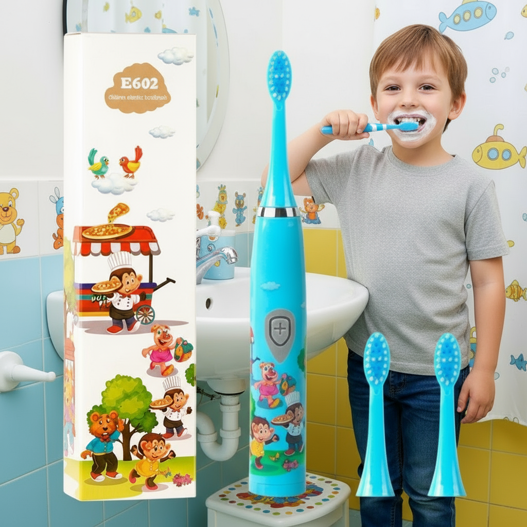 Kids Sonic Toothbrush, Blue, Rechargeable