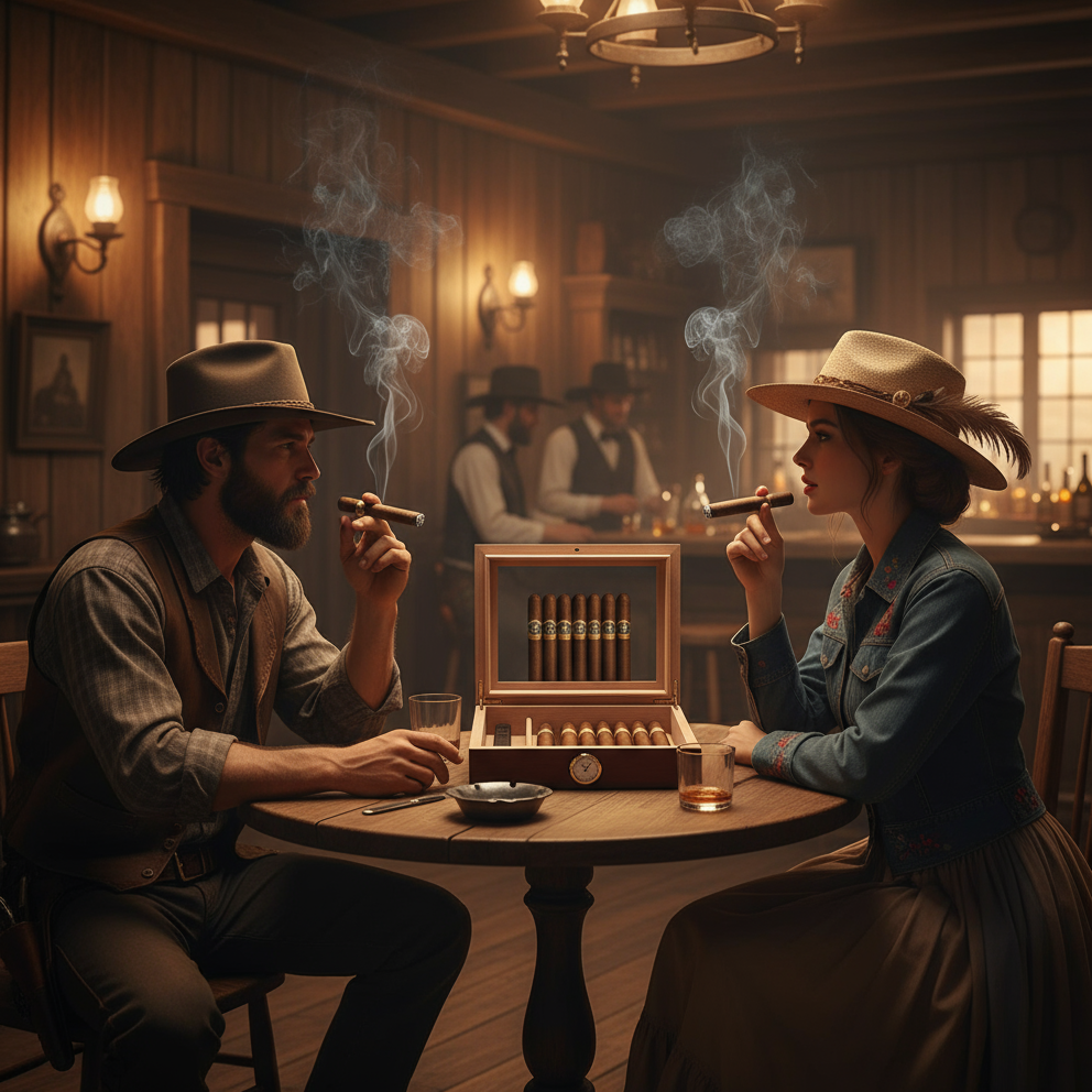 Cigar Box, Natural Hardwood, 10.2x8.7 inches, with Hygrometer and Humidor