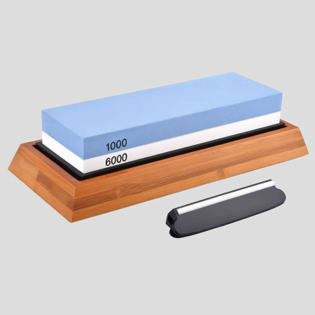 Knive Sharpening Water Stone,  Sized at 7x2.4x1.2 inches, with bonus Angle Guide