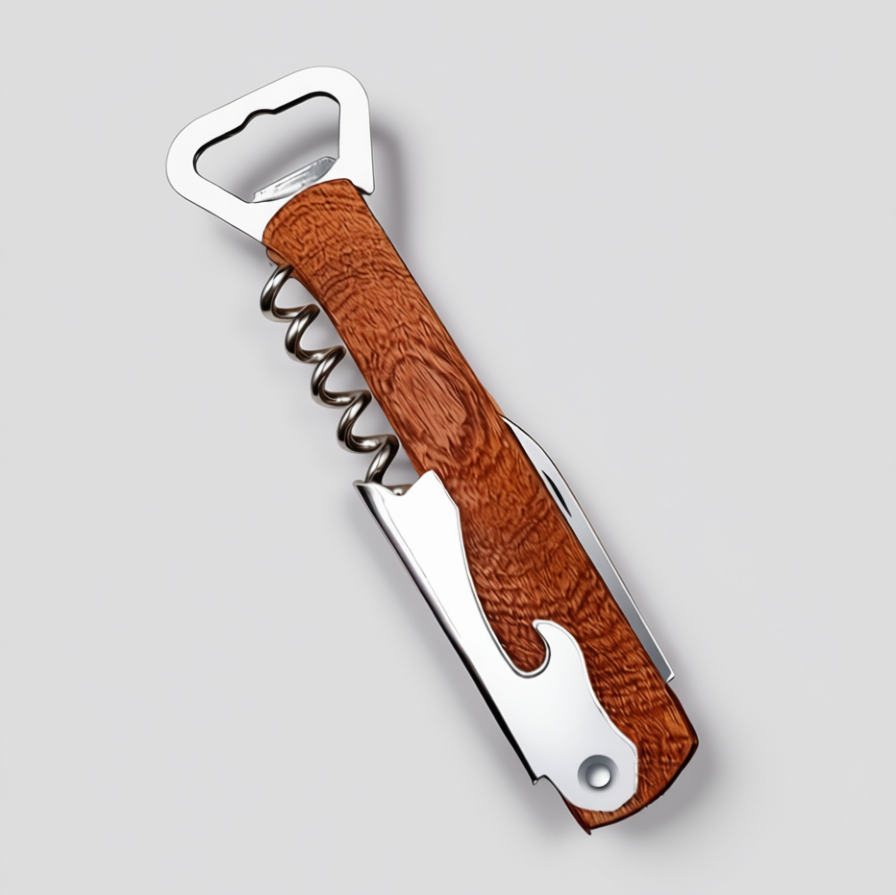 Wine/Beer Bottle Opener, Hardwood Handle