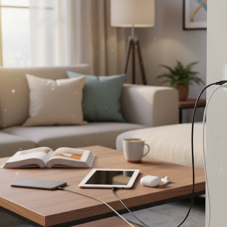 6 Outlets Charging Station, Black,  Extra High Power 160W, Box Included