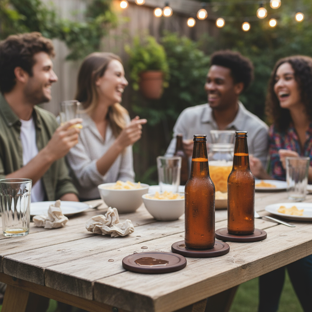 Wooden Coasters, Dark Walnut Hardwood