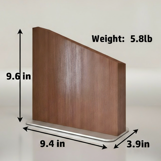 Hardwood Magnetic Knife Holder Stand with Stainless Steel Base