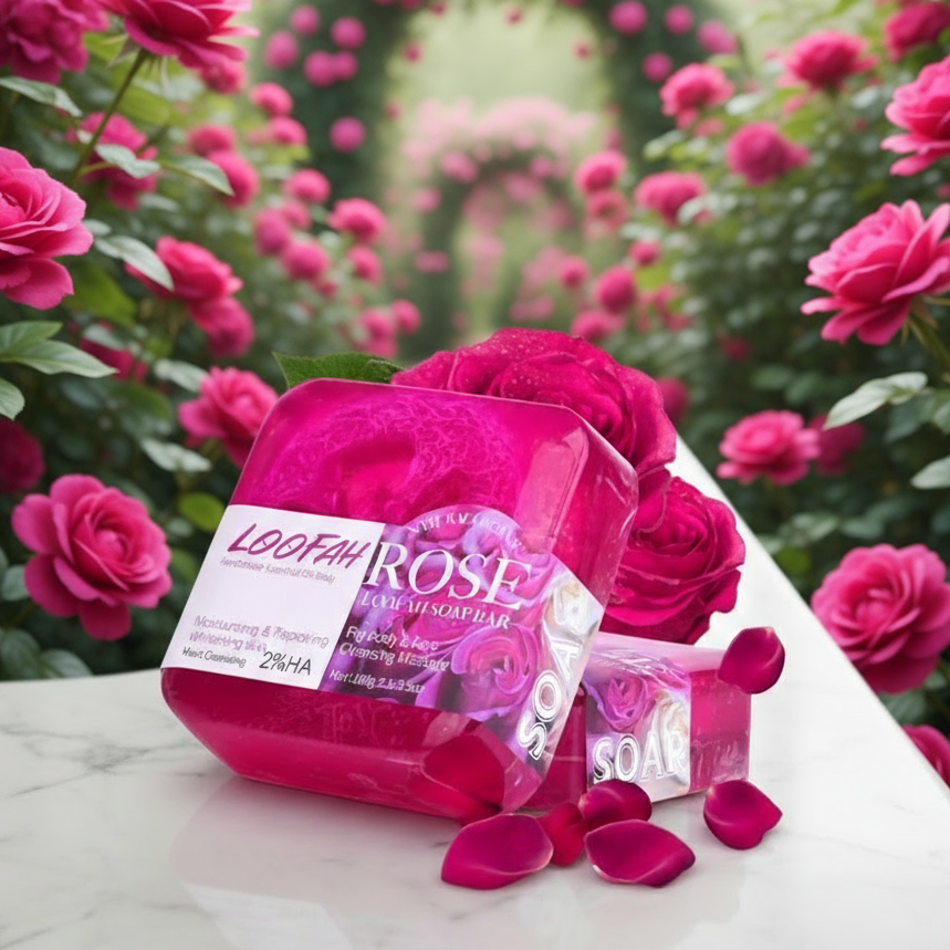 Rose and Loofah Soap, 100g