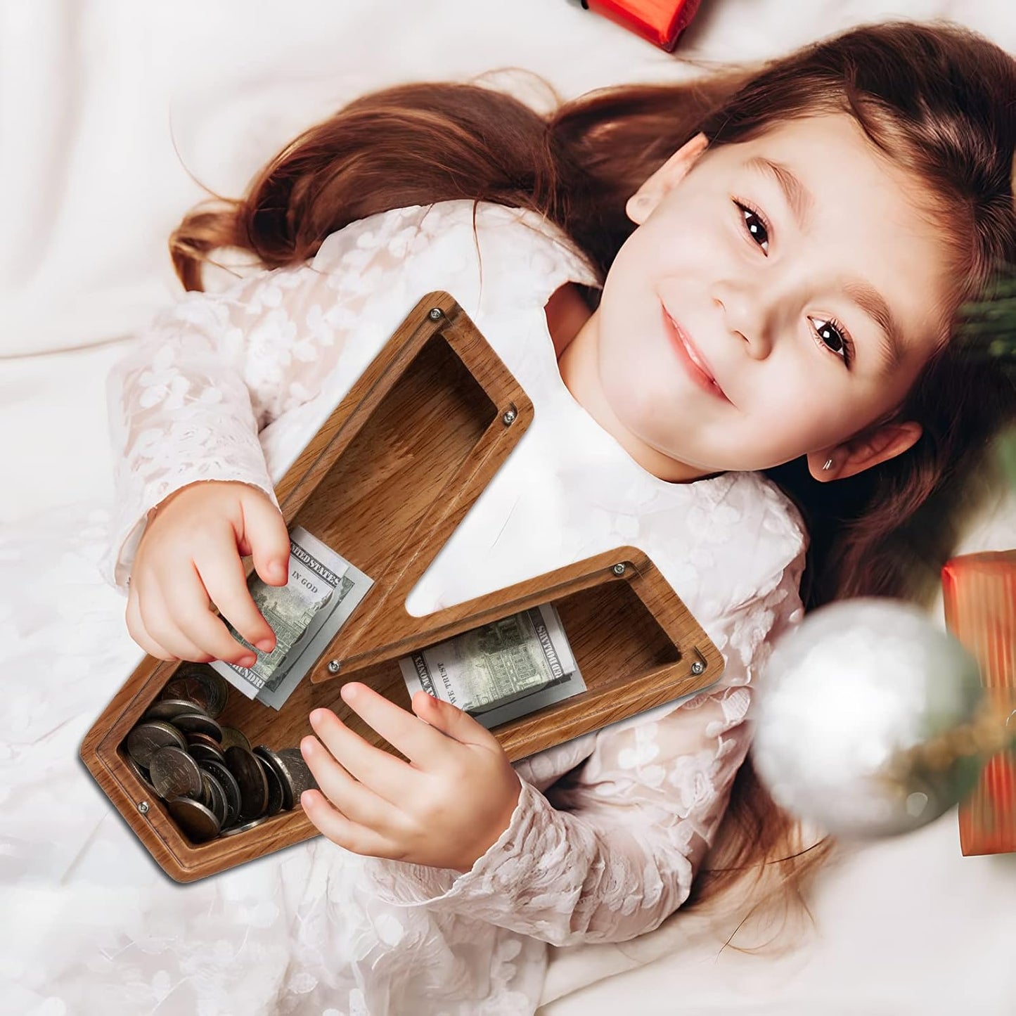 Alphabet Money Bank with Initial "V", 9 inch tall