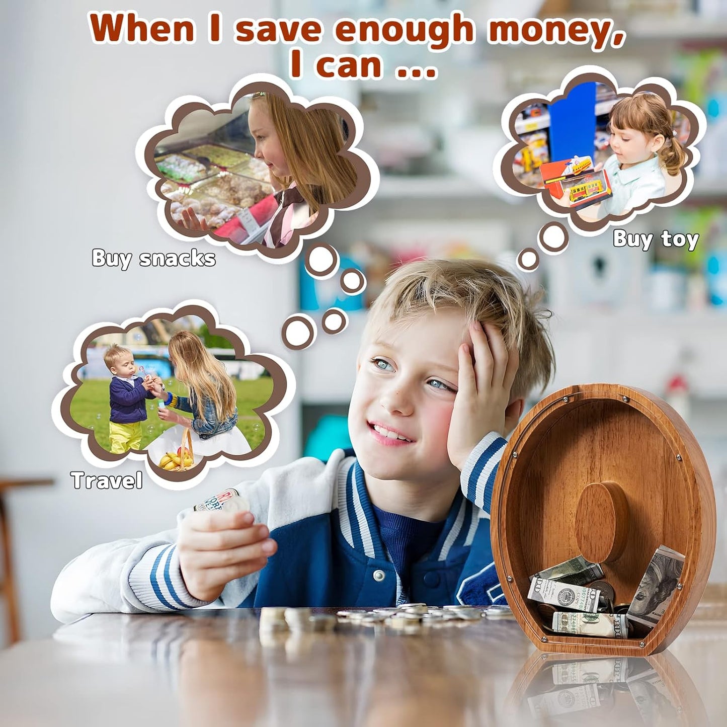 Alphabet Money Bank with Initial "O", 9 inch tall