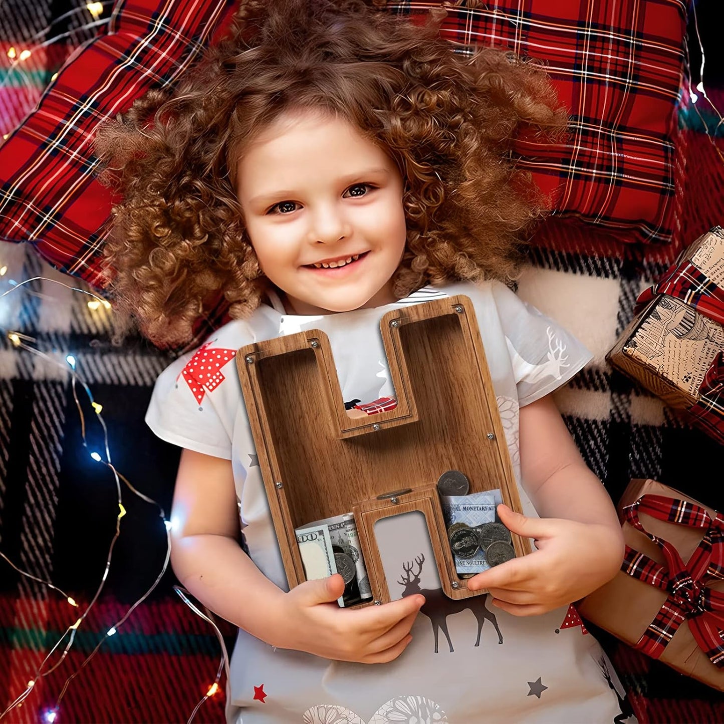 Alphabet Money Bank with Initial "H", 9 inch tall