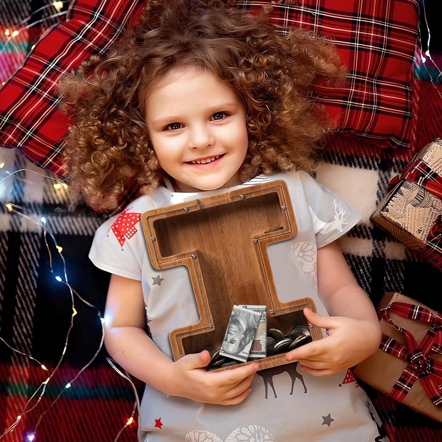 Alphabet Money Bank with Initial "I",  9 inch tall