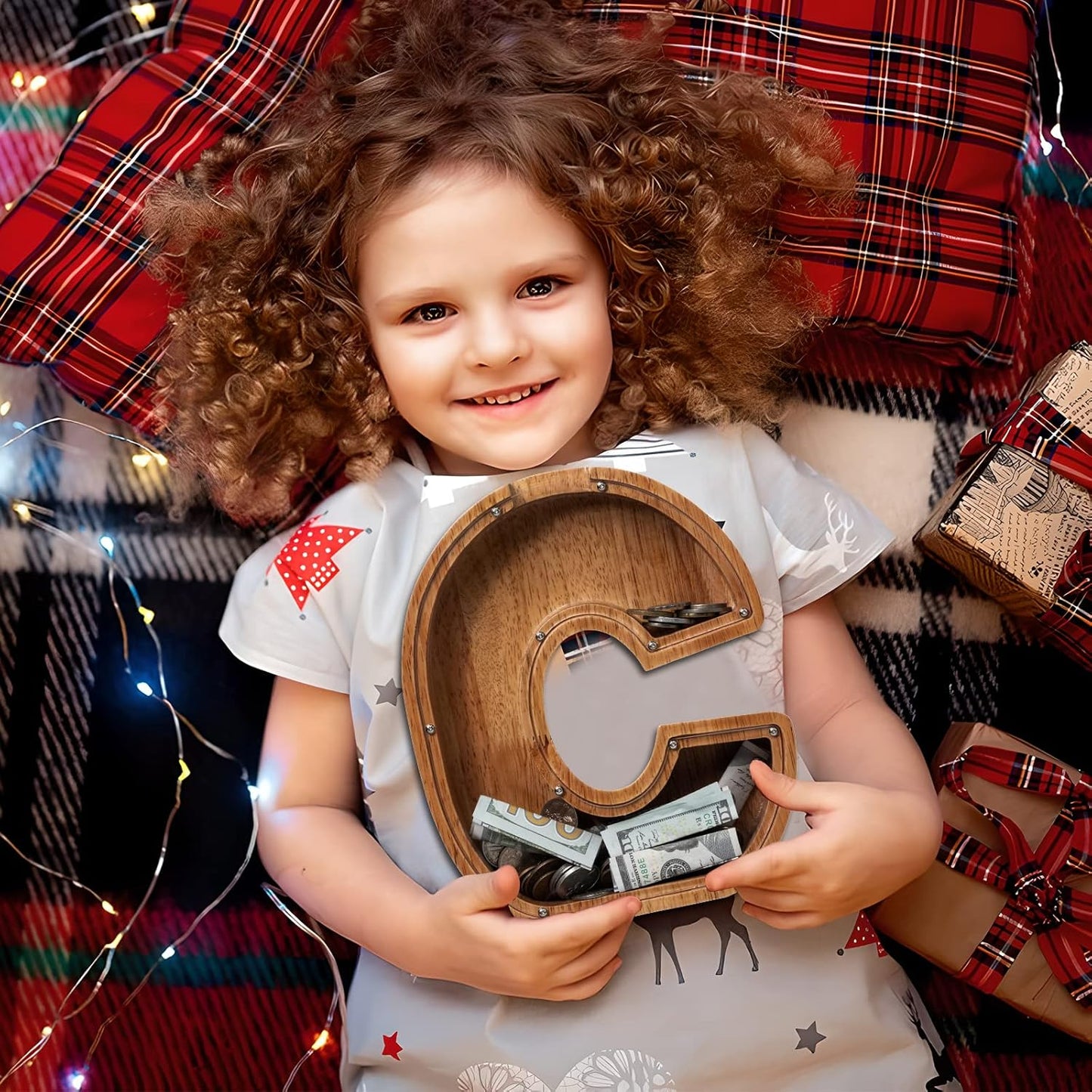 Alphabet Money Bank with Initial "C", 9 inch tall