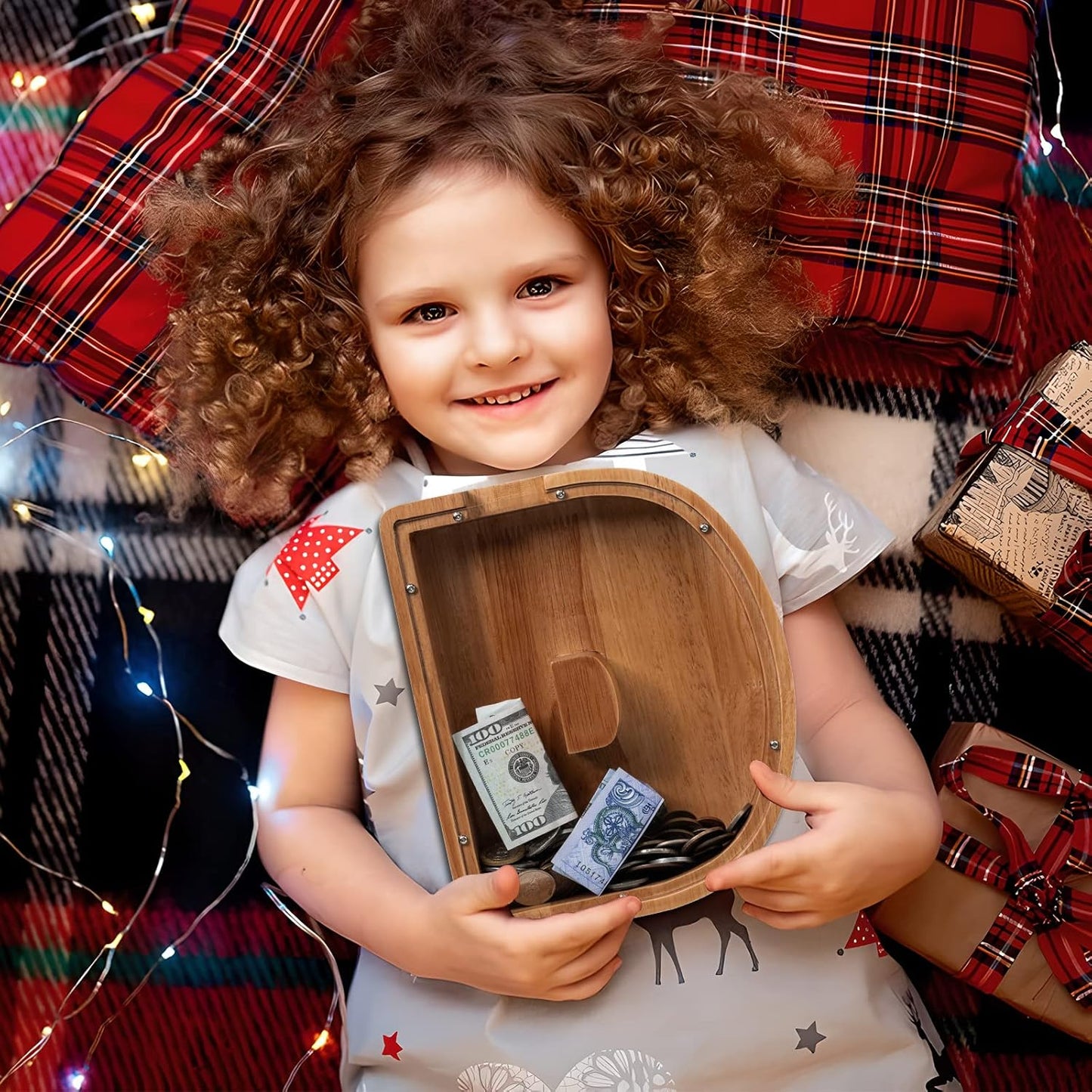 Alphabet Money Bank with Initial "D", 9 inch tall