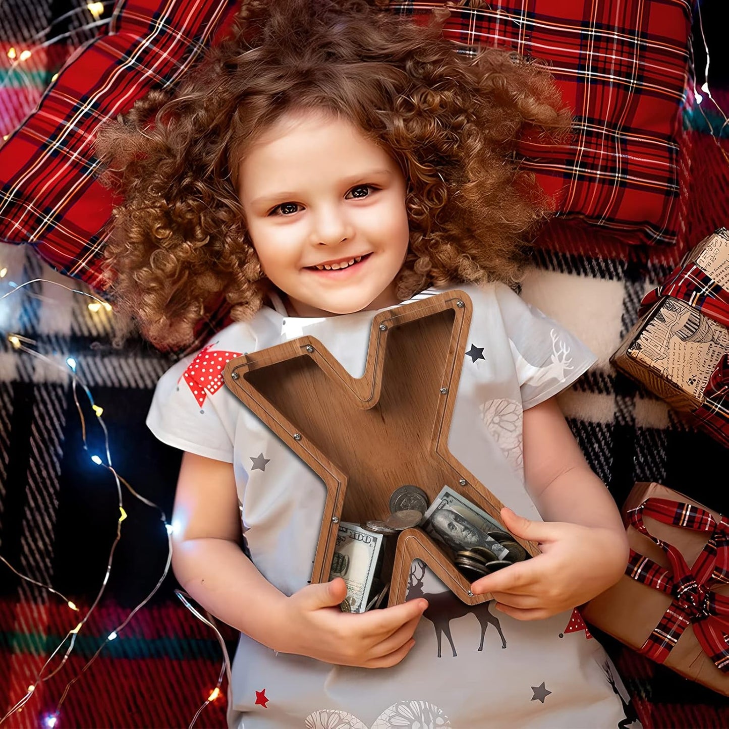 Alphabet Money Bank with Initial "X", 9 inch tall