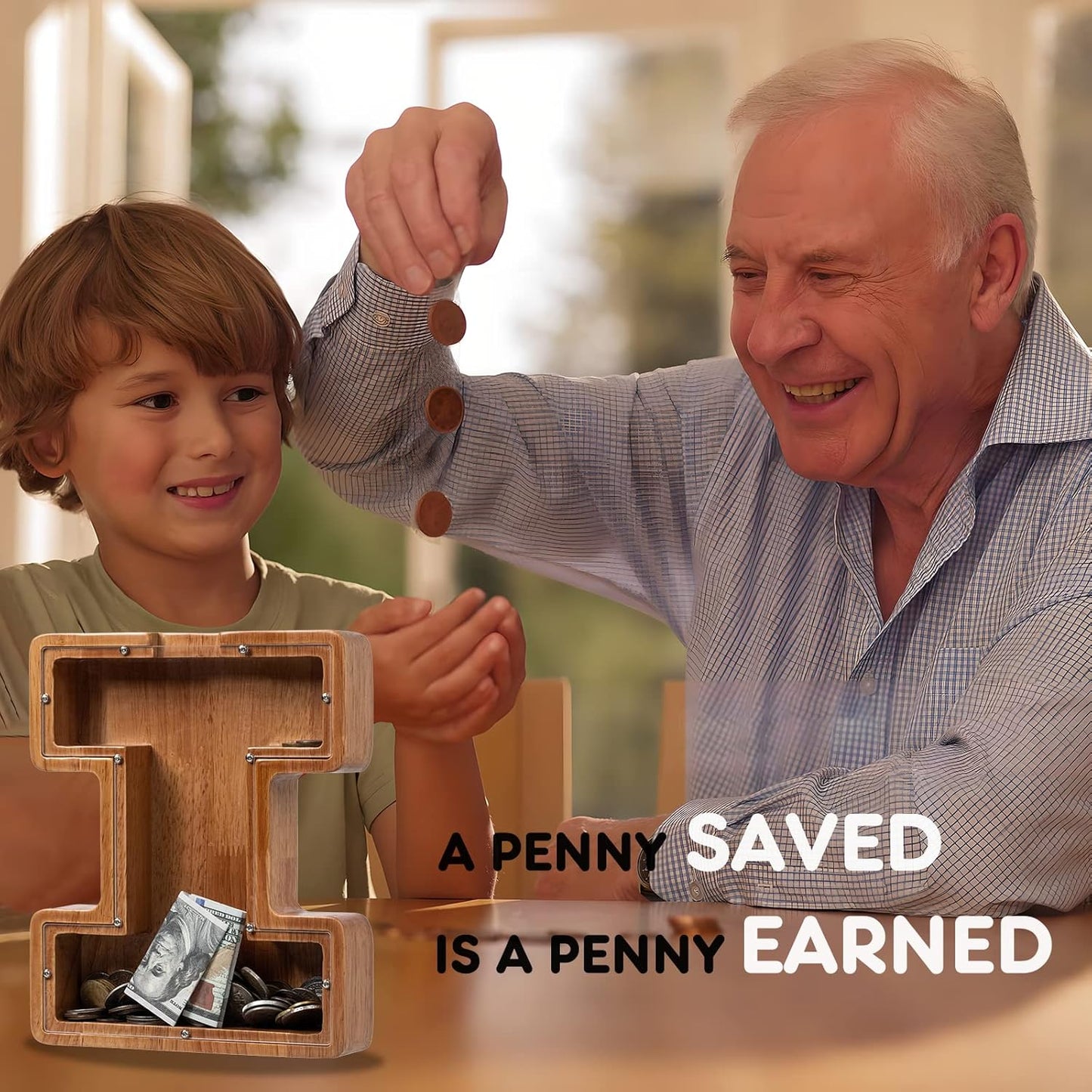 Alphabet Money Bank with Initial "I",  9 inch tall