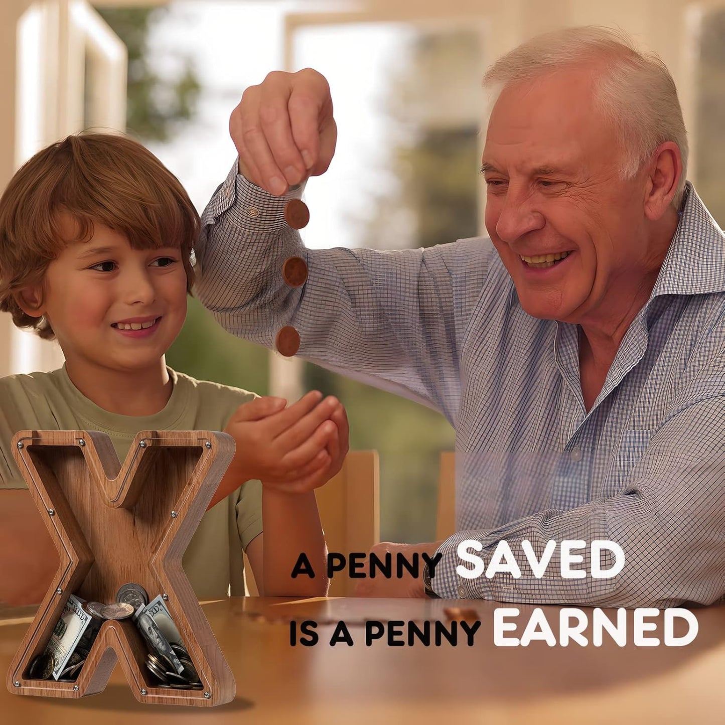 Alphabet Money Bank with Initial "X", 9 inch tall