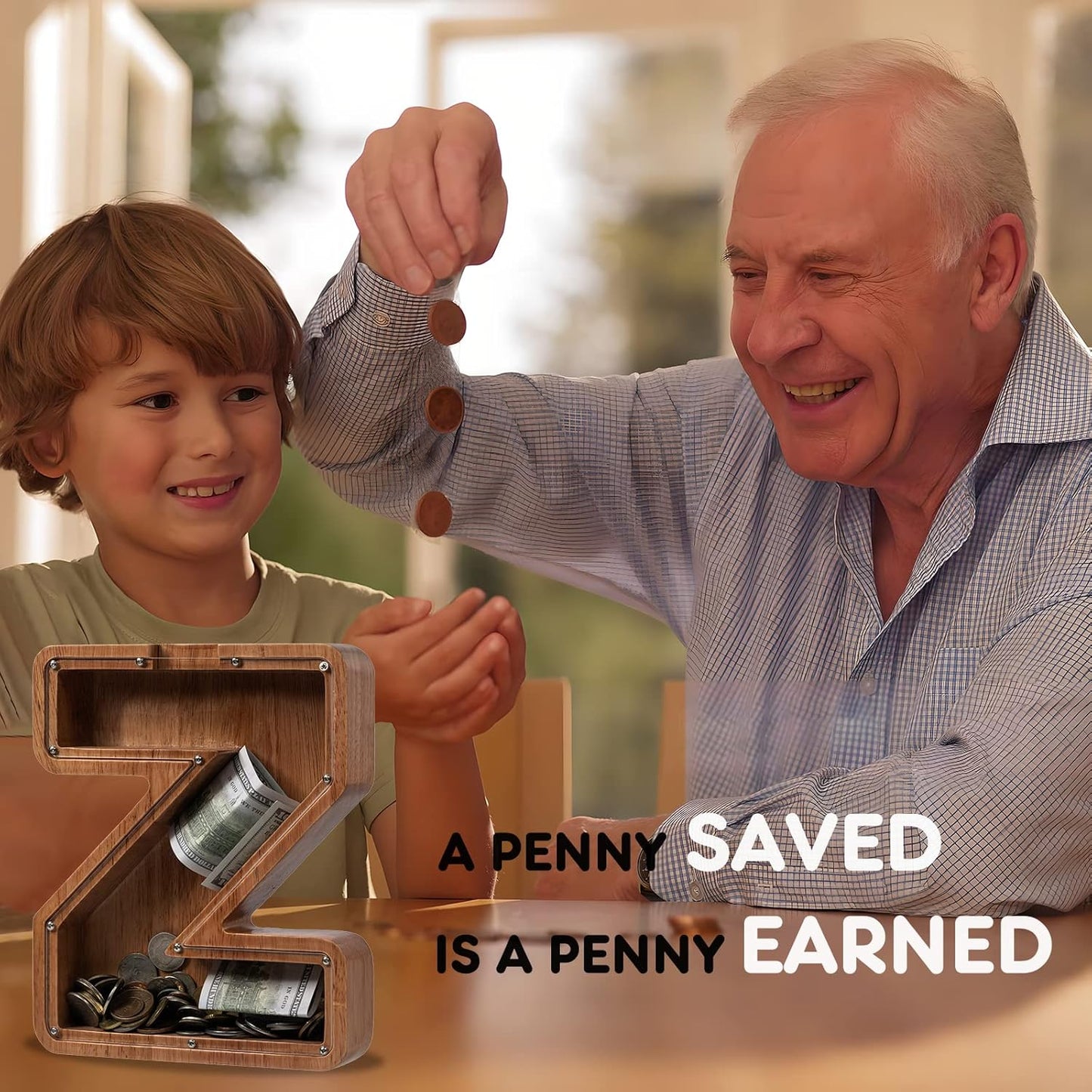 Alphabet Money Bank with Initial "Z", 9 inch tall