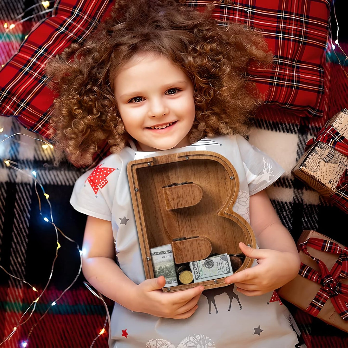 Alphabet Money Bank with Initial "B", 9 inch tall