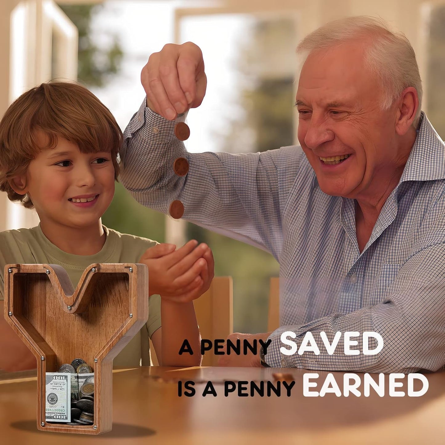 Alphabet Money Bank with Initial "Y", 9 inch tall