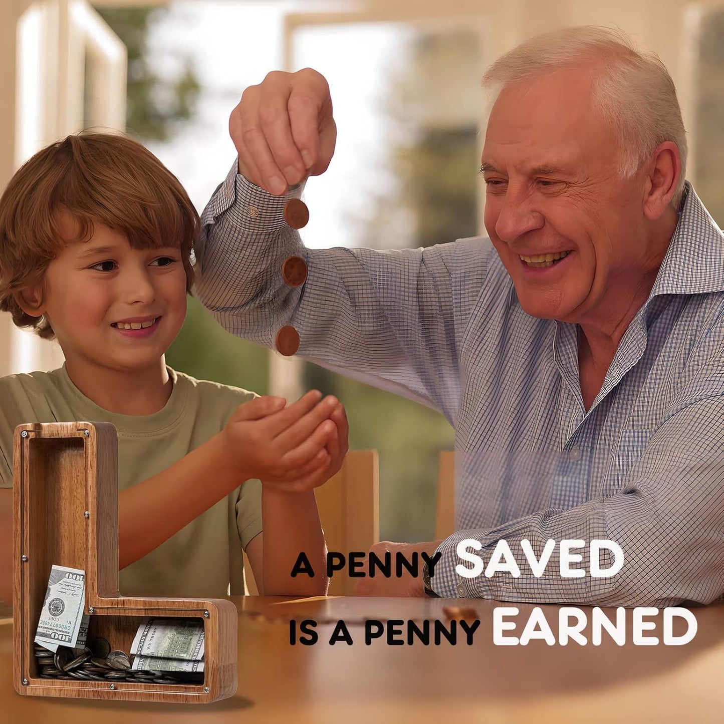 Alphabet Money Bank with Initial "L", 9 inch tall