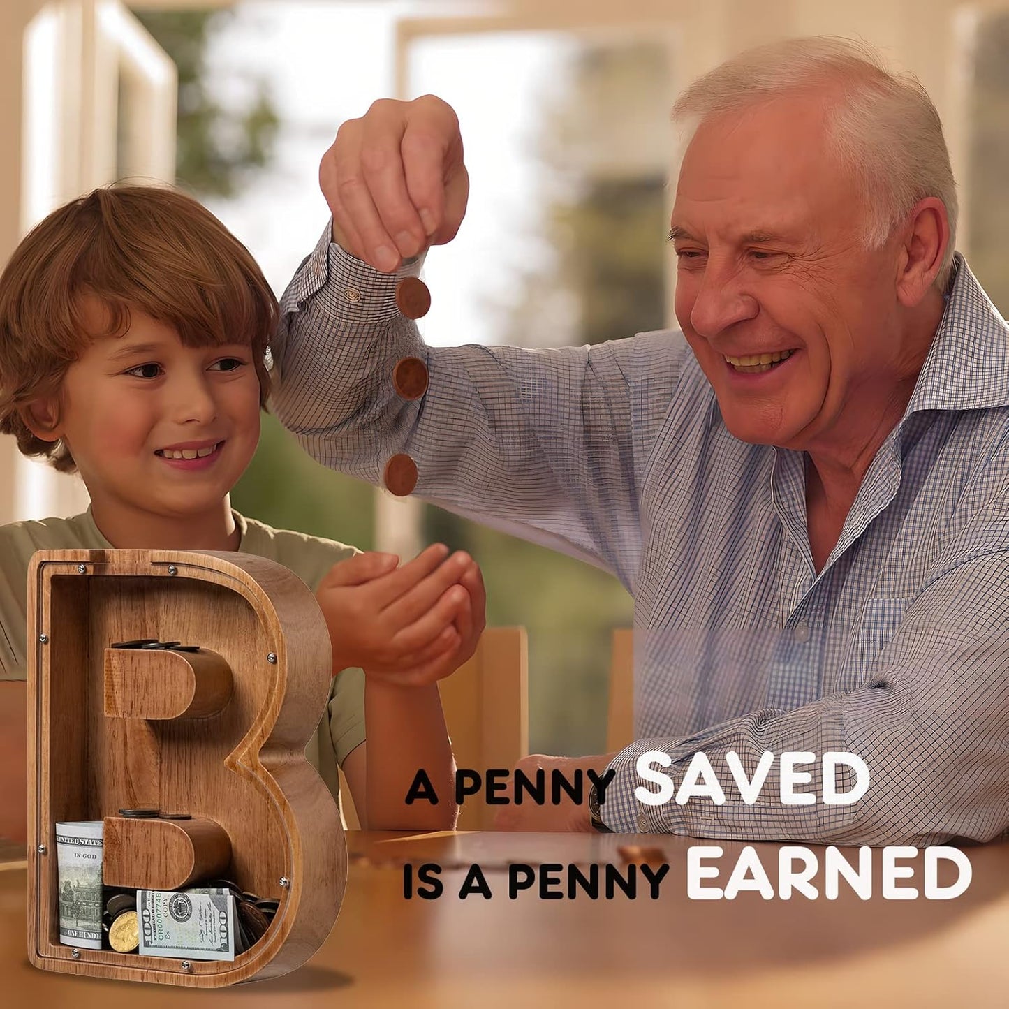 Alphabet Money Bank with Initial "B", 9 inch tall