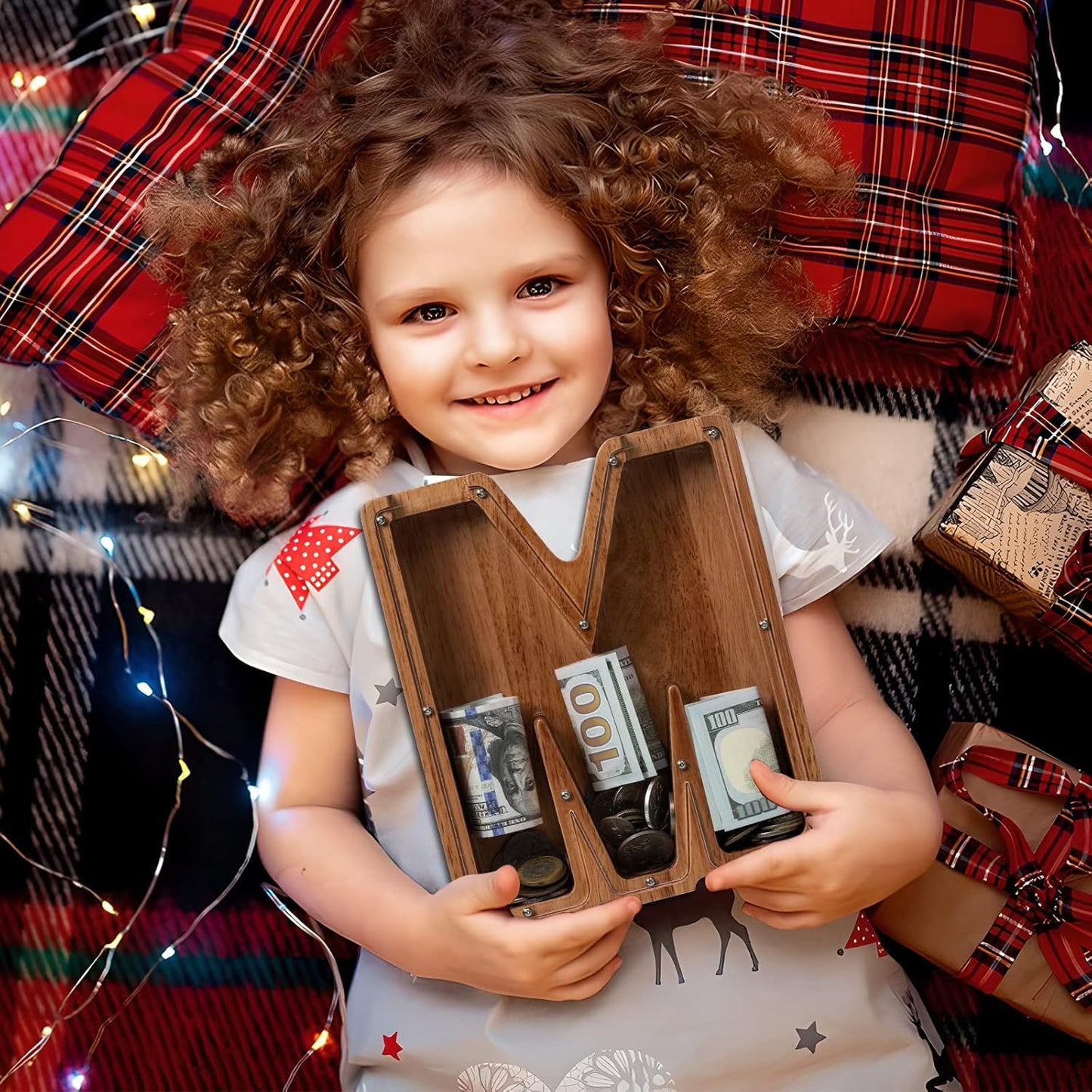 Alphabet Money Bank with Initial "M", 9 inch tall