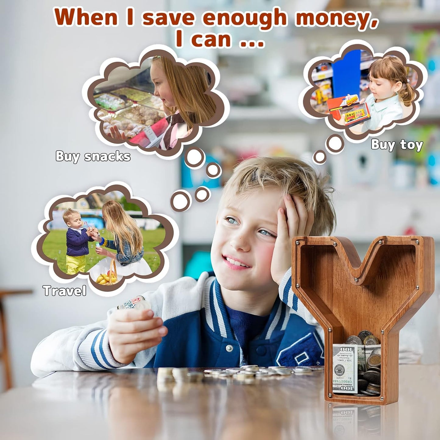 Alphabet Money Bank with Initial "Y", 9 inch tall