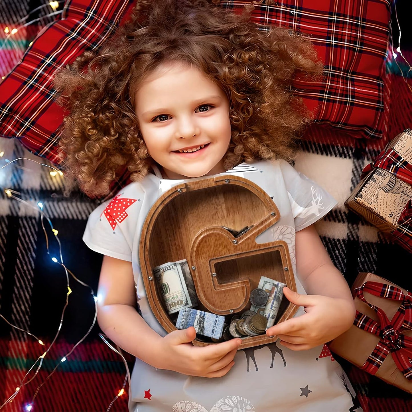 Alphabet Money Bank with Initial "G", 9 inch tall