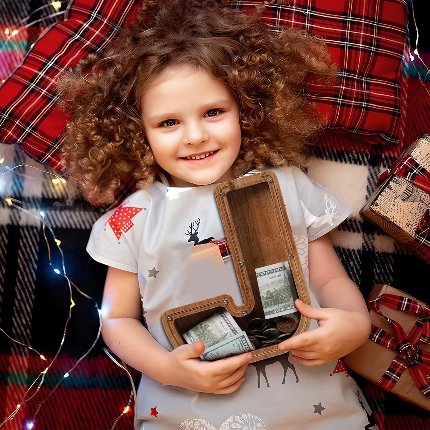 Alphabet Money Bank with Initial "J", 9 inch tall