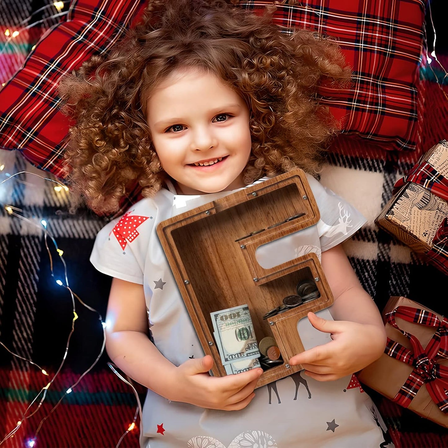 Alphabet Money Bank with Initial "F", 9 inch tall