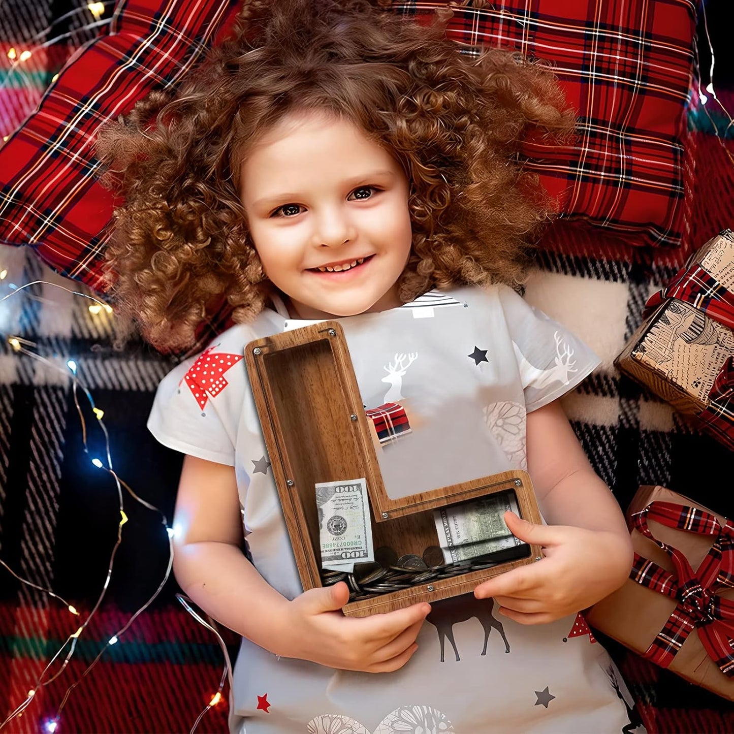 Alphabet Money Bank with Initial "L", 9 inch tall