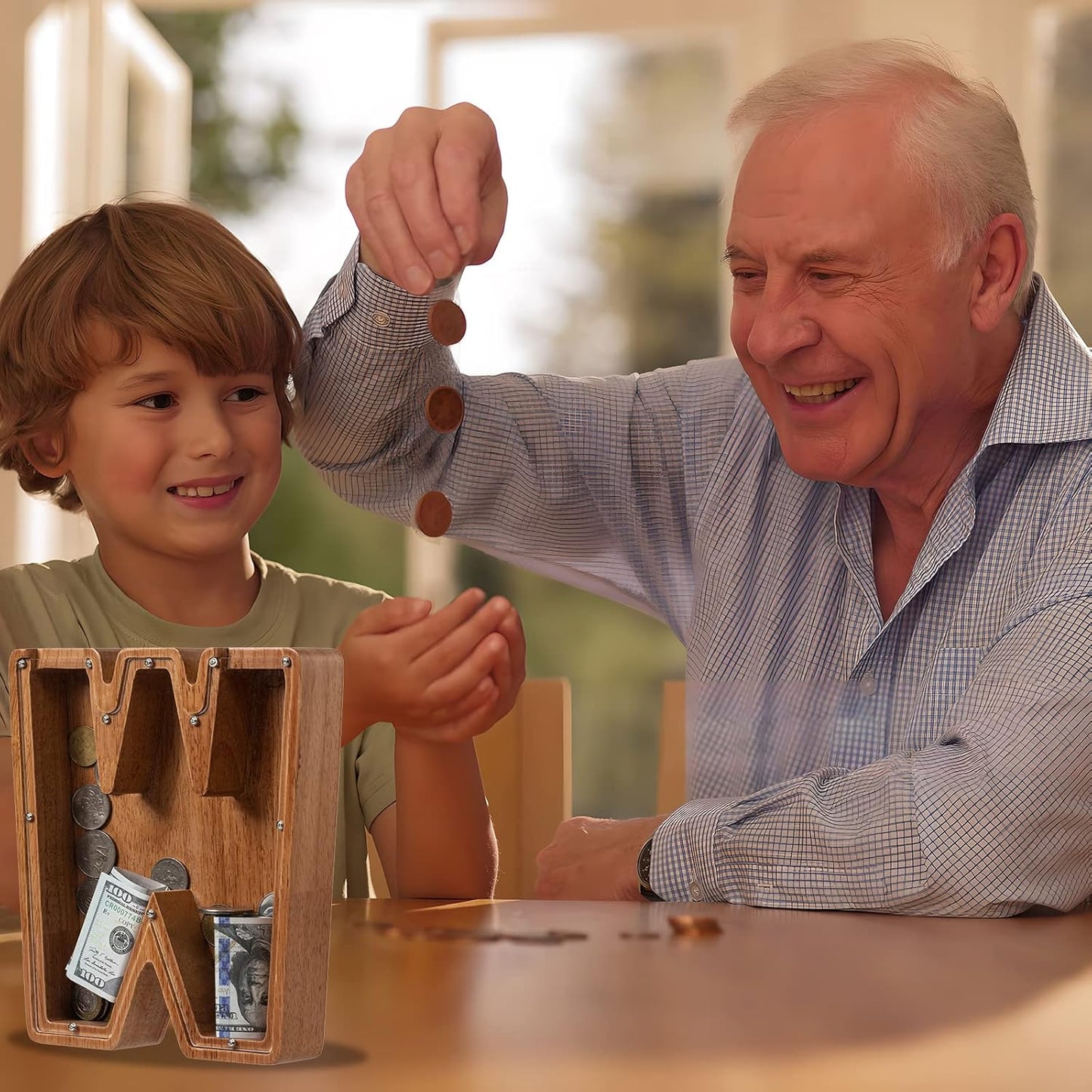 Alphabet Money Bank with Initial "W", 9 inch tall