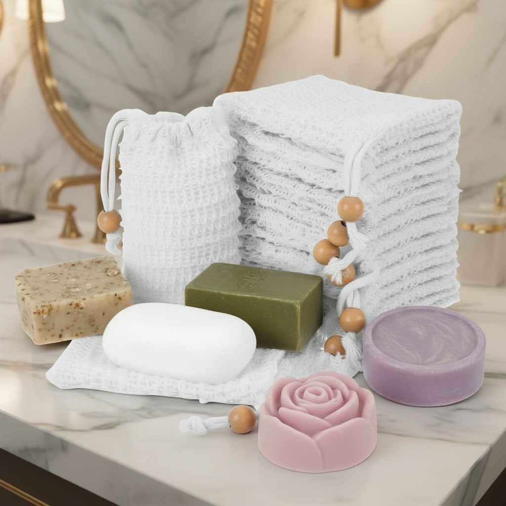 Mesh Foaming Soap Pouch for Shower, 5pcs Bulk Deal