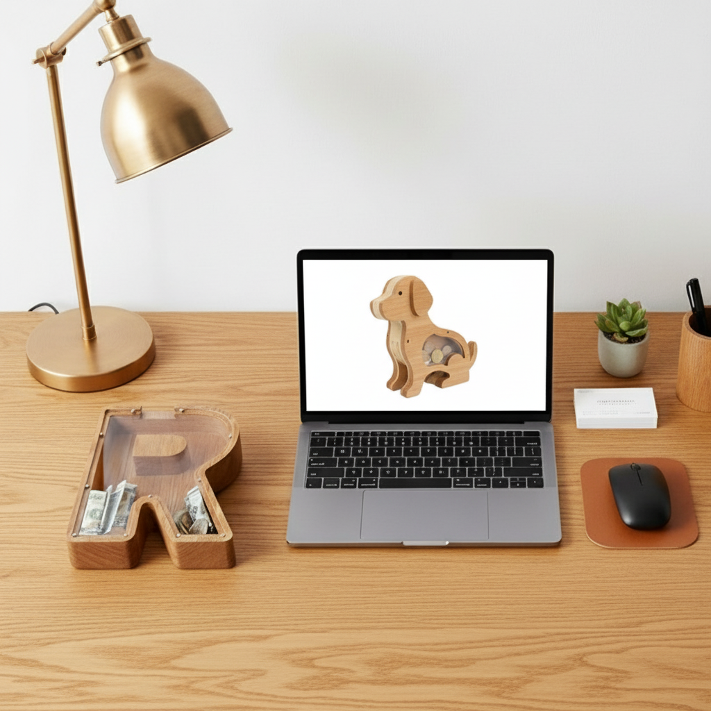 Alphabet Money Bank with Initial "R", 9 inch tall