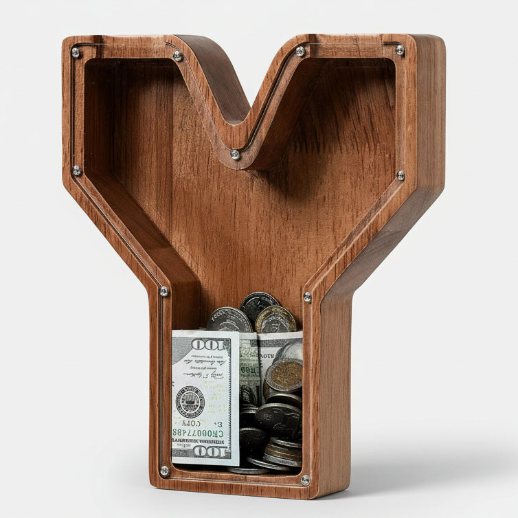 Alphabet Money Bank with Initial "Y", 9 inch tall