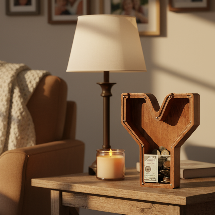 Alphabet Money Bank with Initial "Y", 9 inch tall