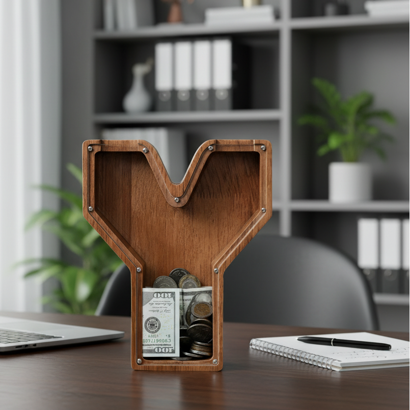 Alphabet Money Bank with Initial "Y", 9 inch tall