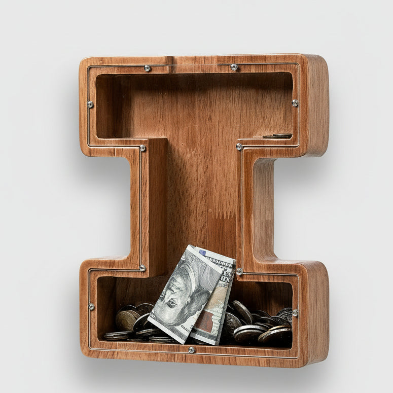 Alphabet Money Bank with Initial "I",  9 inch tall