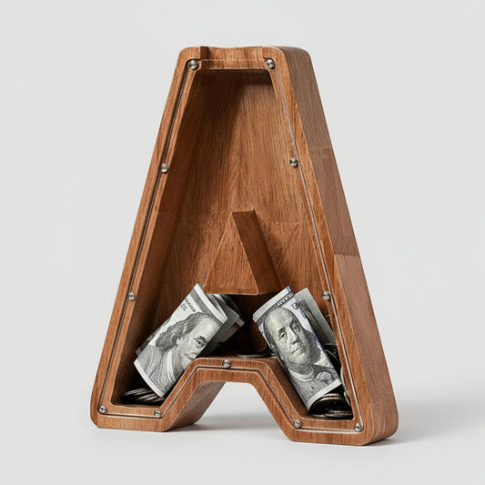 Alphabet Money Bank with Initial "A", 9 inch tall