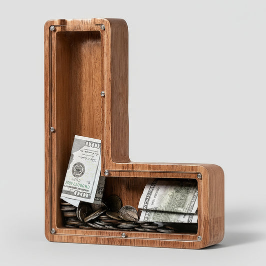 Alphabet Money Bank with Initial "L", 9 inch tall