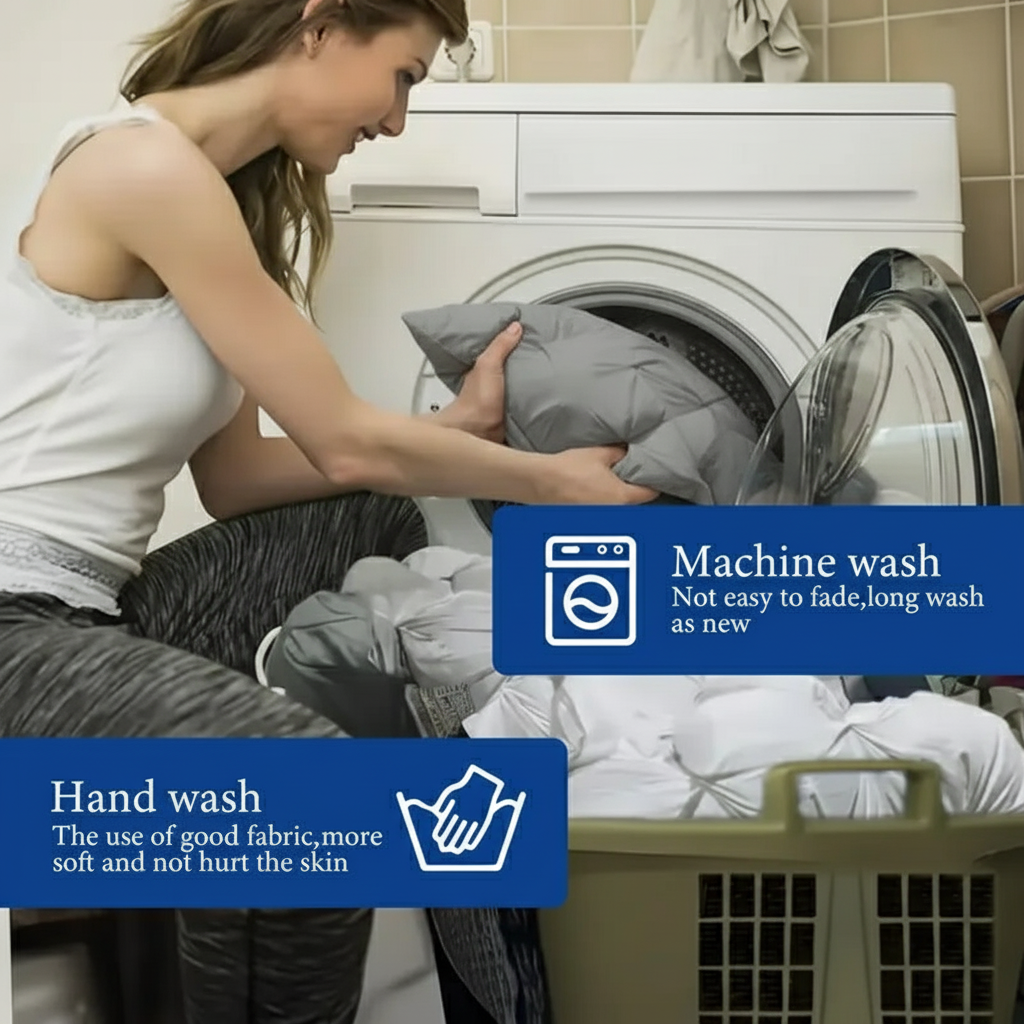 Modern Feather, Comfortable Pillow, Light Gray, Washable,  800g