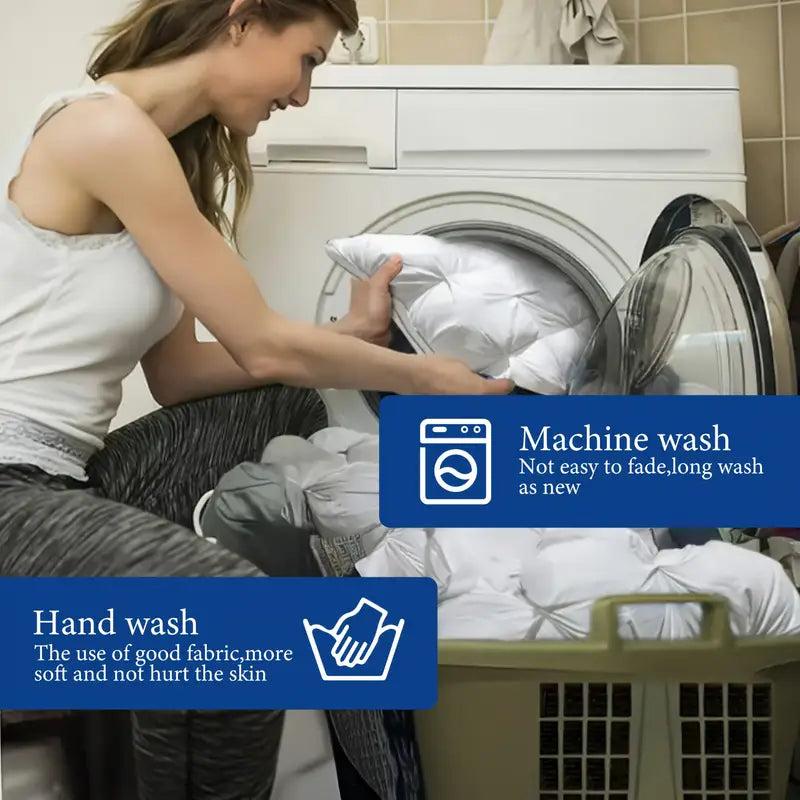 Modern Feather, Comfortable Pillow, White, Washable,  800g