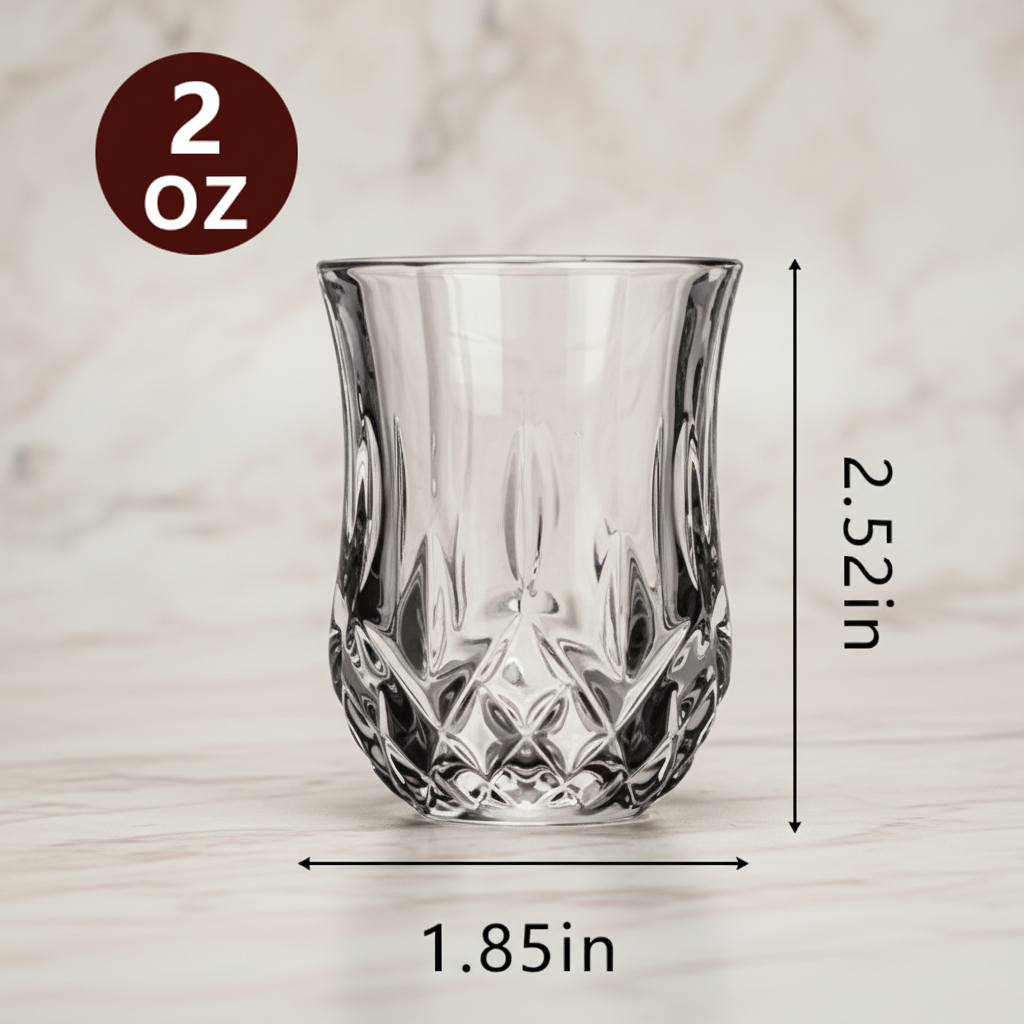Crystal Shot Glass Set, 2.2 Oz, 4-pack
