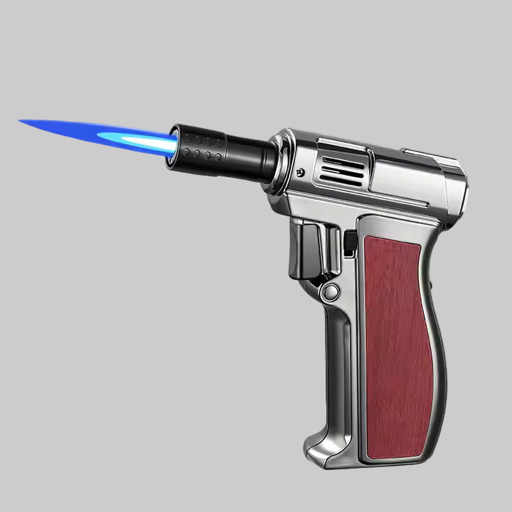 Gas Lighter Torch "Gun Metal Color" Pistol grip Handle