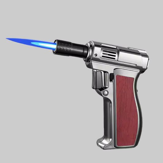 Gas Lighter Torch "Gun Metal Color" Pistol grip Handle
